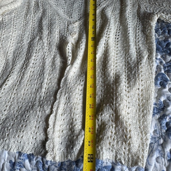 Cream Swim crotchet knit 2 piece Coverup with Flowing Palazzo Pants - Picture 9 of 10